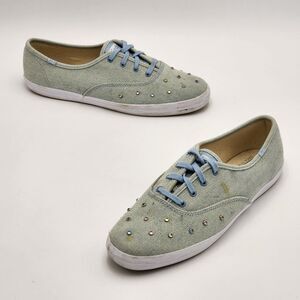 Keds Champion Starlight Stud Sneakers Light Blue Denim Size 10